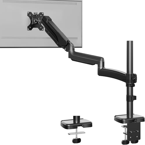 Extra Long Arm Monitor Mount, Fits Max 32" Hold up to 19.8lbs | Single Long Arm Computer Desk Mount, Extra Long Adjustable Stand, Tall Arm with Tilt, Swivel, Rotation, VESA 75/100mm - size: Long Desk Arm
