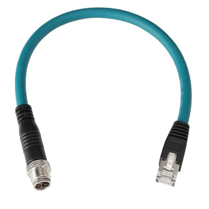 M12 Ethernet 8 Pin X Coded RJ45 CAT7e GigE Cable for Basler Cognex Vision Camera Sensor High Speed Network Switch Router PLC 30cm - size: 0.3 meter