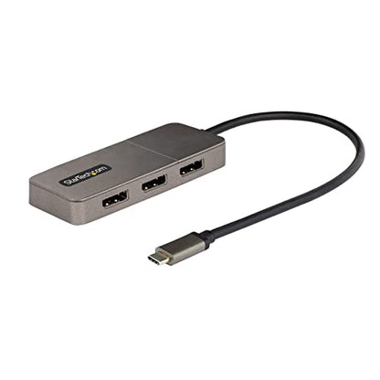 StarTech 3-Port USB-C MST Adapter, Triple 4K 60Hz DP, HDR, Windows, DSC | Laptop display extender, Triple 4K 60Hz, 2ch audio, HDCP 2.2, Extra-long built-in cable, Windows - size: 3 x DP 1.4