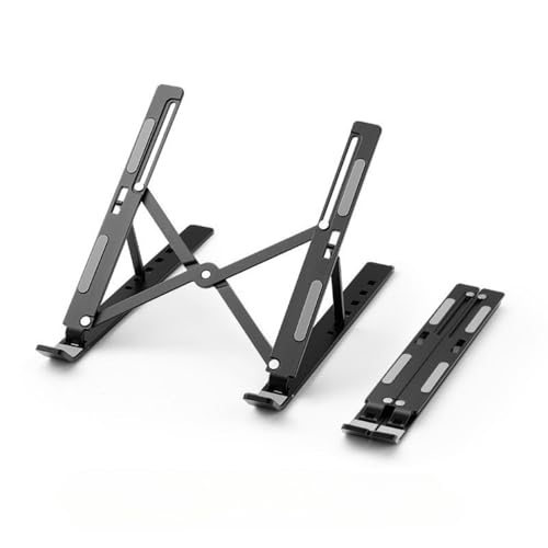 Foldable Laptop Stand, 7-Level Adjustable Aluminum Alloy Tablet Holder, Ultra-Thin Portable Notebook Riser for Desk, Office, Home, Travel (Black,Plastic) - color: black, size: plastic