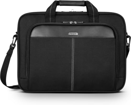 Targus 15-16 Inch Slim Lightweight Laptop Briefcase, Black - Messenger and Shoulder Bag with Padded Compartment and Trolley Strap for 16" Laptops (TCT027US) (Pack of 5) - color: Black, size: 16 inch (Pack of 5)