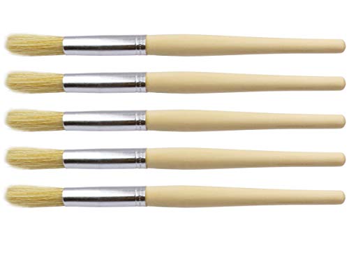 LBY 5pcs Natural Pig Bristle Espresso Maker Cleaning Brush, 195mm(7.68'') Household Cleaning Brush, Paint Brush Parts Cleaning Brush, Natural Pig Bristle, Wooden Handle - size: 195mm (7.68")Coffee machine cleaning brush