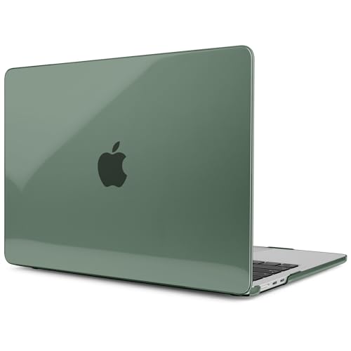 MEEgoodo for MacBook Air M5/M4/M3/M2 13 inch Case 2026-2022, Fit Model A3449/A3240/A3113/A2681, Glossy Case for MacBook Air 13.6 inch with TPU Keyboard & Webcam Cover & OTG Adapter, Midnight Green - color: Midnight Green