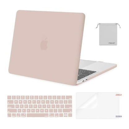 MOSISO Compatible with MacBook Pro 13 inch Case M2 M1 2026 2025 2024-2016 | A2338 A2251 A2289 A2159 A1989 A1708 A1706, Plastic Hard Shell&Keyboard Cover&Screen Film&Storage Bag, Camel - color: Camel