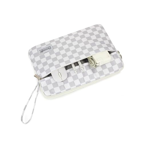 Canvaslife 13.3-Inch Laptop Case, Shockproof, Waterproof and Protective Travel Sleeve Compatible with MacBook Air, MacBook Pro, HP, Lenovo, Dell Inspiron 13-13.3-Inch Laptops (Grey Checker) - color: Grey Checker, size: 13 inch/13.3 inch