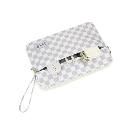 Canvaslife 13.3-Inch Laptop Case, Shockproof, Waterproof and Protective Travel Sleeve Compatible with MacBook Air, MacBook Pro, HP, Lenovo, Dell Inspiron 13-13.3-Inch Laptops (Grey Checker) - color: Grey Checker, size: 13 inch/13.3 inch