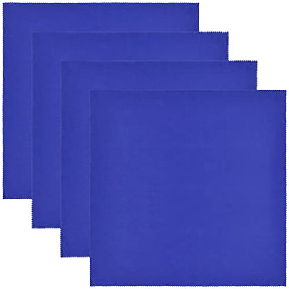 Wisdompro Extra Large 4-Pack Microfiber Cleaning Cloth For Laptop, LCD TV, Computer Screen, Monitor, Tablet, Camera Lens, Glass, Lenses, Phone, iPhone, iPad, other Delicate Surface - Blue (16x16 Inch) - color: Blue