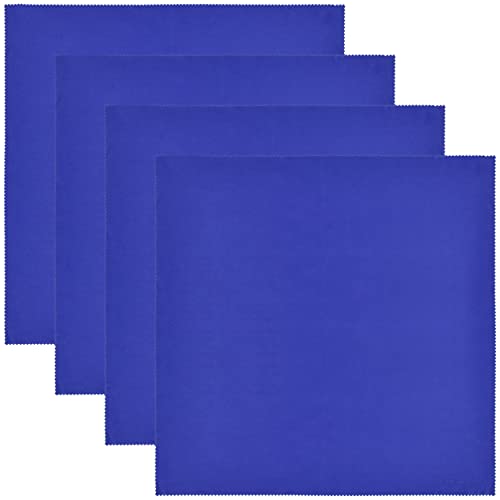 Wisdompro Extra Large 4-Pack Microfiber Cleaning Cloth For Laptop, LCD TV, Computer Screen, Monitor, Tablet, Camera Lens, Glass, Lenses, Phone, iPhone, iPad, other Delicate Surface - Blue (16x16 Inch) - color: Blue