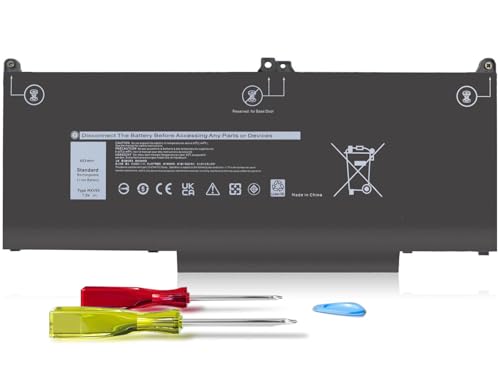 60Wh MXV9V Battery Replacement for Dell Latitude 7400 5300 5310 7300 | Latitude 5300/5310 2-in-1, Inspiron 7300/7306 2-in-1 Black Series P96G P97G P99G P100G 5VC2M 829MX 0829MX 7.6V - size: 9.3*4*0.25inch MXV9V