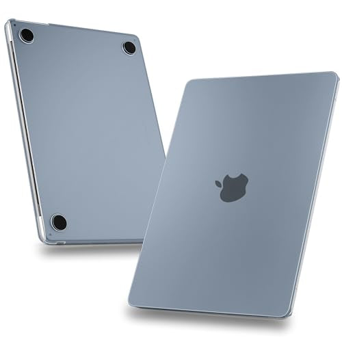 MEEgoodo for MacBook Air M5/M4/M3/M2 13 inch Case 2026-2022,Fit Model A3449/A3240/A3113/A2681,Flexible Case for MacBook Air 13.6 inch with TPU Keyboard Cover & Webcam Cover & OTG Adapter,Haze Blue - color: Haze Blue