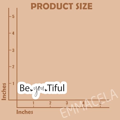 BeYouTiful Stickers – Inspirational Quote Waterproof Vinyl Decals for Laptops, Water Bottles, Tumblers, Notebooks – Motivational Aesthetic Stickers for Teens, Girls, Women – 3 x 1.1 Inch (3 Pack) - color: Beyoutiful
