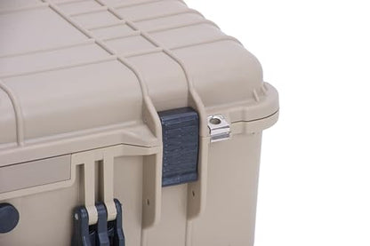 MEIJIA All Weather Rolling Waterproof Protective Case, Hard Camera Case,Dry Case with Retractable Pull Handle and Wheels,Foam Inserted, 22 x13.81x9inches (Desert Tan) - color: Desert Tan