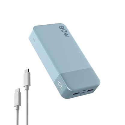 NOBIS Portable Charger 20000mAh 90W Laptop Power Bank | 2C+2A USB-C Fast Charging Battery Pack with LED Display for Laptops, Tablets, Steam Deck & Phones - color: Blue