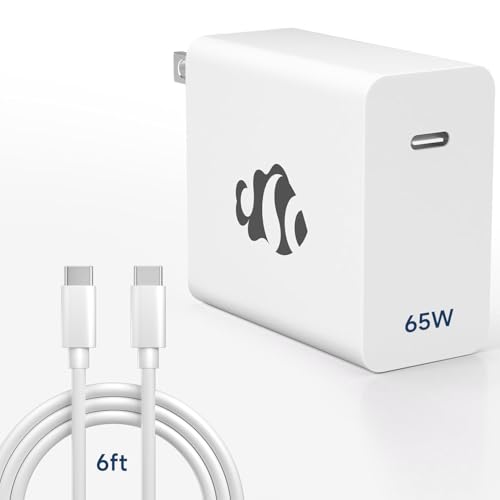 NIMO 65W GaN USB C Fast Charger, Compact PD 3.0 Adapter with 6.6ft Cable, Reliable Laptop Power Block for MacBook Pro/Air, iPhone-17/16 Pro Max, iPad, Sam-sung-S26/S25, PPS Charger for Travel Office