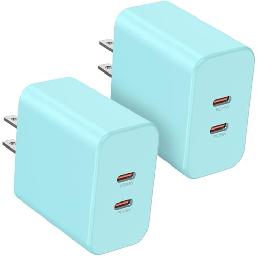 Susnwere 40W Dual USB C Charger Block,2-Port Fast USB-C Power Adapter Wall Charger Plug Type C Charging Block for Laptop Computer & Tablets/Phones iPhone 15/14/13/12/11/X, iPad,Samsung,Google 2pack - color: Green