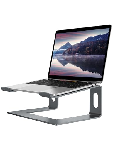 ALASHI Laptop Stand for Desk, Aluminum Computer Riser, Ergonomic Notebook Holder, Detachable Metal Laptops Elevator, PC Cooling Mount Support 10 to 15.6 Inches Notebook, Grey - color: C-Grey