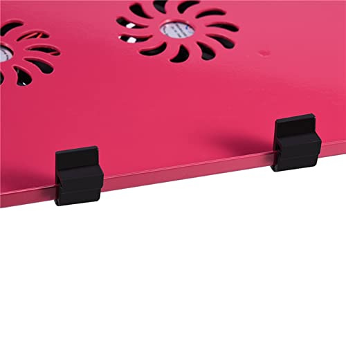 Laptop Stand with Fan, Lap Desk for Laptop with Cushion Laptop Stand with W Cooling Fan Mouse BOAD 360° Adjustable Foldable Laptop Desk Table Stand Holder for Home, Office, Bed - color: Rose Red