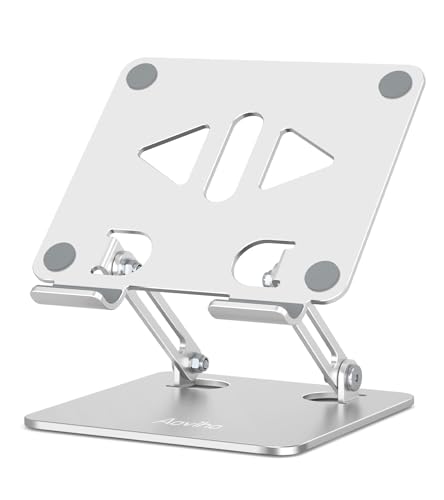 Aoviho Tablet Stand for Desk,Adjustable Tablet Holder,Silver | Stable Aluminum Design, Fits iPad Pro/Air/Mini & Samsung Tablets, Adjustable Viewing, Ideal for Office & Home - color: Silver