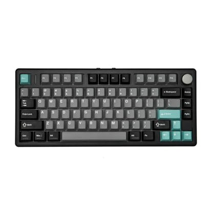 TH80 V2 75% ANSI US Layout Gasket Tri-Mode Wireless Mechanical Gaming Keyboard with 8000mAh Battey & RGB Backlight(EPO Creamy Jade,Black) - color: Black, size: Epo Creamy Jade