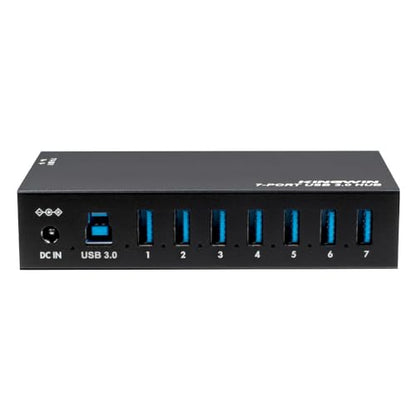 Kingwin 7-Port USB 3.0 Hub Offers 5Gbps speeds, Powered Expansion, and a Durable mountable Aluminum Design. Ideal for PC, Laptop, POS, and Server Racks. Plug & Play. - size: USB 7-PORT