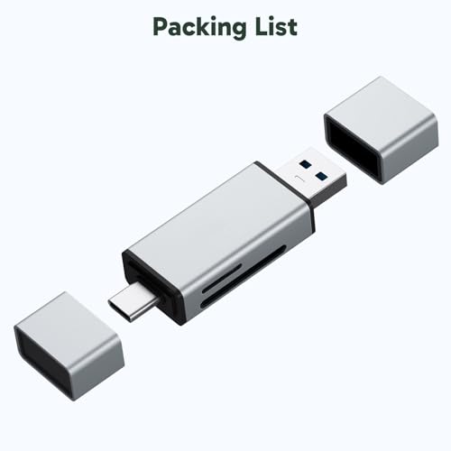 AKASO SD Card Reader - USB 3.0 Type C to Micro SD Card Adapter, Memory Card Reader for SD/Micro SD/SDHC/SDXC Card, Compatible with Smartphones, Laptops, Tablets, Personal Computer and Cameras