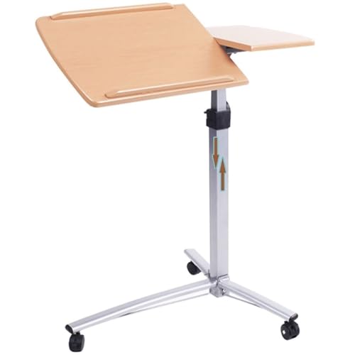 Adjustable Height Standing Table, Removable Lifting Laptop Desk, Movable Sofa Side Table, Angle Adjustable Desk/Easy to Install(Natural) - color: Natural