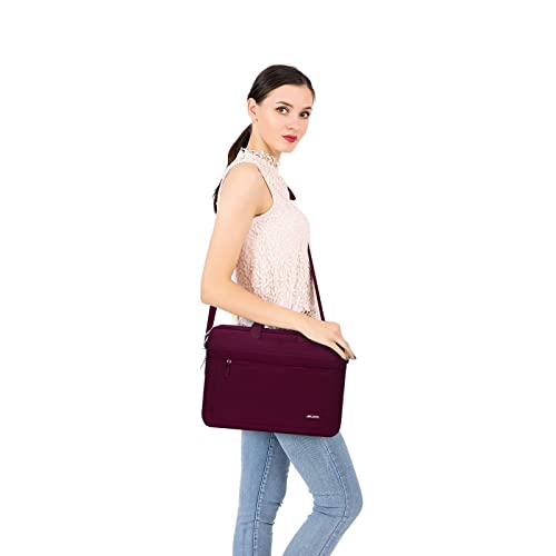 MOSISO Laptop Bag 15.6 inch, 15-16 inch Computer Bags Compatible with MacBook Air 15 inch/Pro 16 inch, HP Dell Lenovo Asus Notebook, Laptop Messenger Bag with Adjustable Depth at Bottom, Wine Red - color: Wine Red, size: 16 inch