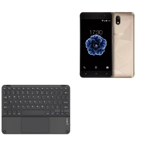 BoxWave Keyboard Compatible with InnJoo Halo 4 mini - SlimKeys Bluetooth Keyboard with Trackpad, Portable Slim TouchPad - Jet Black