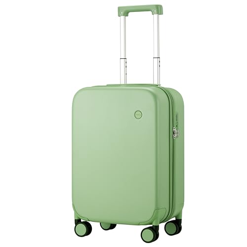 mixi Carry on Luggage Suitcases with Spinner Wheels, Hardside Rolling Suitcase PC with TSA Lock Lightweight Travel Case 20in Carry-On, Fine Grid Avocado Green - color: Fine Grid Avocado Green, size: 20in Carry on