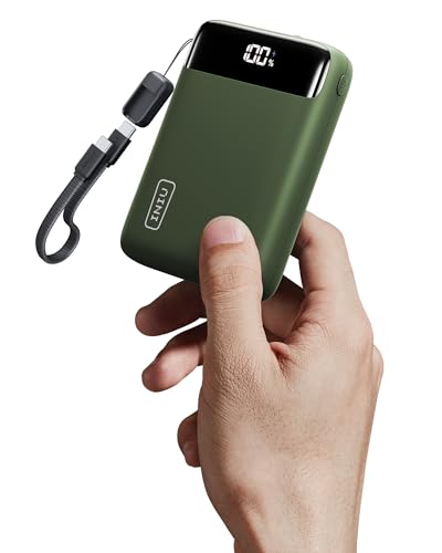 INIU Smallest 20000mAh Power Bank, 22.5W PD Fast Charging Portable Charger with USB-C Cable, Flight-Safe Battery Pack for Travel & Outdoor Camping & Emergency for iPhone Samsung iPad, Mini Size, Green | USB-C Cable, Flight-Safe, Travel Essentials, Flashli