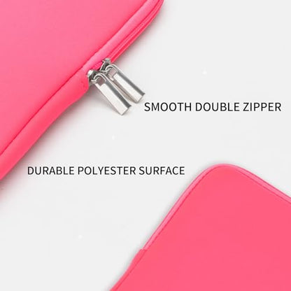RAINYEAR 15.6 Inch Laptop Sleeve Case Padded Carrying Bag, Bright Pink | Slim Protective Soft Zipper Computer Cover Compatible with 15.6 inch Notebook Computer Ultrabook Chromebook - color: Bright Pink, size: 15.6"