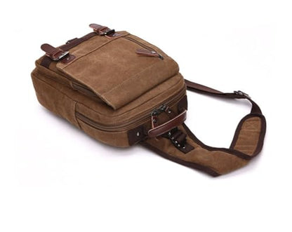 Sechunk Canvas Messenger Bag Sling Bag Crossbody Bag Shoulder Bag Retro Cross Body Handbags - color: Coffee, size: Small