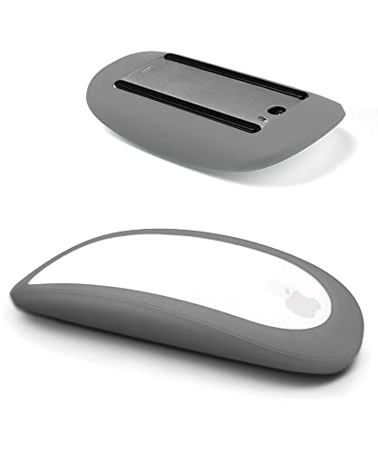 Magic Mouse Silicone Case Cover for Apple Magic Mouse 1 & 2, Grey | Soft ultra-thin silicone skin, dust-resistant, shock-absorbing, anti-scratch, easy to install - color: 1-grey