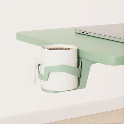 FLEXISPOT H7 28" Pneumatic Height-Adjustable Overbed Table with Wheels | C-shaped bedside table TV Tray,Medical End Side Table,Laptop desk for sofa and home office use,27.6"W x 15.7"D,Mint Green - color: Mint Green, size: Small