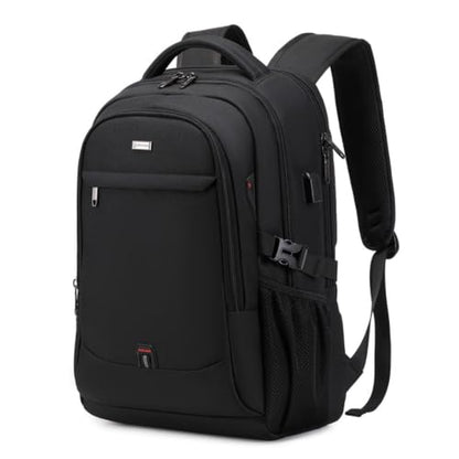 Travel Laptop Backpack with USB Port, Reflective Business Bag (Matte Black) - color: Matte Black