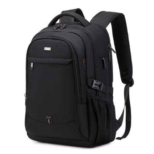 Travel Laptop Backpack with USB Port, Reflective Business Bag (Matte Black) - color: Matte Black