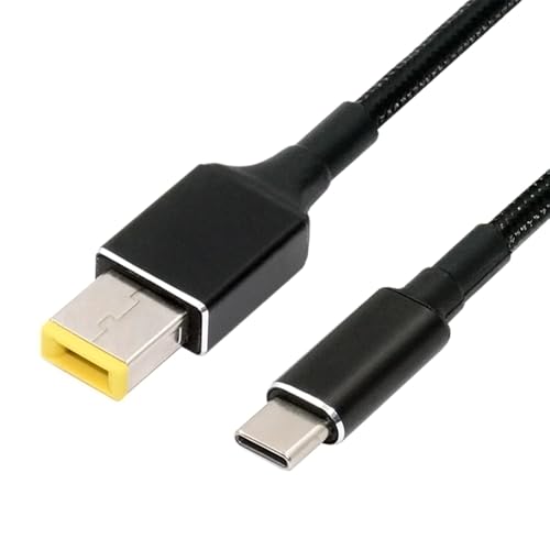 USB-C 100W 20V Input to Rectangular Jack PD Power 65W Output Charge Cable Support QC PD Type-C for Thinkpad X1 Legion Y7000P Laptop (1.8m) - style: Retangled Jack