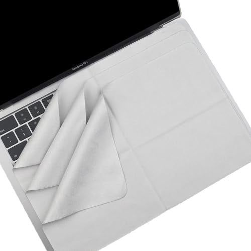3-Pack Microfiber Cleaning Cloth with Liner - Screen & Keyboard Imprint Protection for MacBook (2018-2026) | Compatible with MacBook Neo 13", MacBook Air 13-13.6-Inch, MacBook Pro 13-14-Inch -Grey