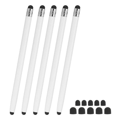 PATIKIL 5 Pcs Stylus Pens for Touch Screens, 2 in 1 High Sensitivity Universal Pen Capacitive Stylus for Phone Tablets Laptop Touch Screen Devices, White - color: White