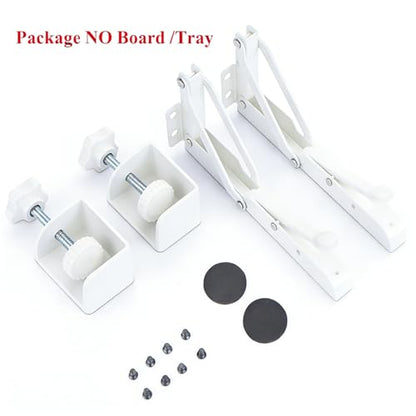 Under Desk Keyboard Tray Support Bracket Adjustable Desktop Extension Board Stand Clamp-on Keyboard Holder Arm Rest Tray Extension Plate Support Rack for Desk, NO Board/Tray, 1 Set (Style01-White) - style: Style01-White