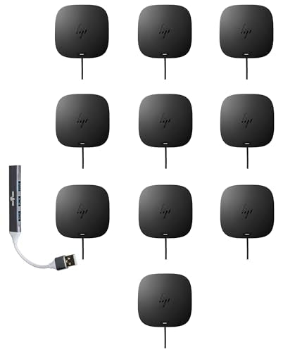 HP USB-C 100W Docking Station with 100W Power Delivery | Bundle with Dockztorm Hub (USB-C, HDMI, Dual DisplayPort, Ethernet, Nano Lock Slot, USB-A Ports)-10Pack - size: 10 Pack