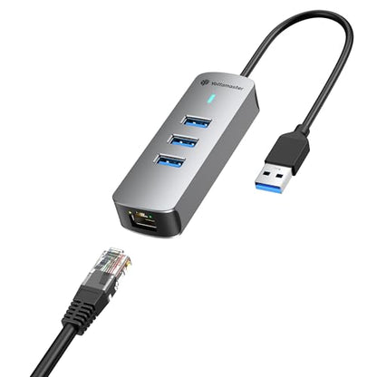 Yottamaster 4-in-1 USB A 3.0 Hub with Gigabit Ethernet – 3X USB-A 3.0 Ports, Aluminum LAN Converter, Plug and Play for MacBook Pro/Air, XPS, Windows, Mac OS, Linux, NAS - color: USB-A 1000Mbps
