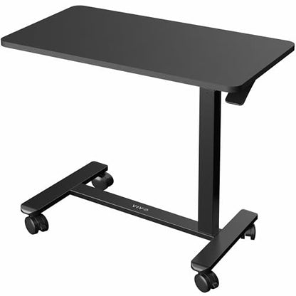 VIVO Black Mobile 28 x 16 inch Over Couch Laptop Table, CART-V28L | Height Adjustable Bedside Desk for Recliner, Laptop Cart with Hidden Caster Wheels, Holds 17.6 lbs - color: Black, size: 28 x 16 inch