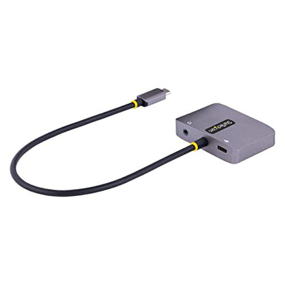StarTech USB-C to HDMI/VGA Adapter, 4K 60Hz, 100W PD (122-USBC-HDMI-4K-VGA) | USB-C multiport video adapter, 4K 60Hz HDMI 2.0b, 1920x1200 VGA, 3.5mm audio, 7.1ch, HDCP 2.2, 100W PD pass-through, TB3/TB4