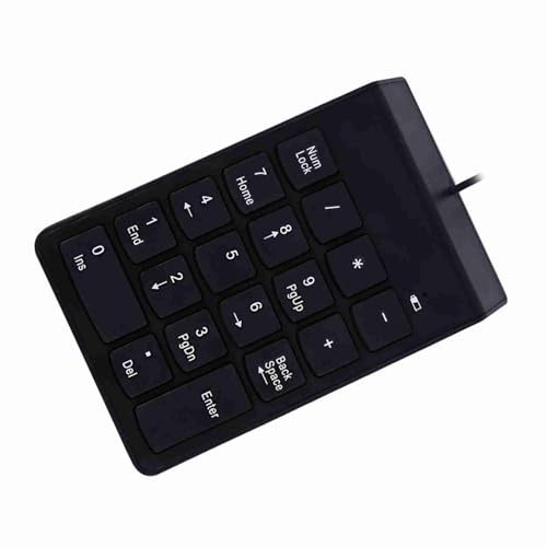 SUNGOOYUE USB Numeric Keypad, ABS Wired Number Pad 18 Keys USB 2.0 Plug and Play Spill for Laptop Desktop Data Entry Accounting Spreadsheet Users