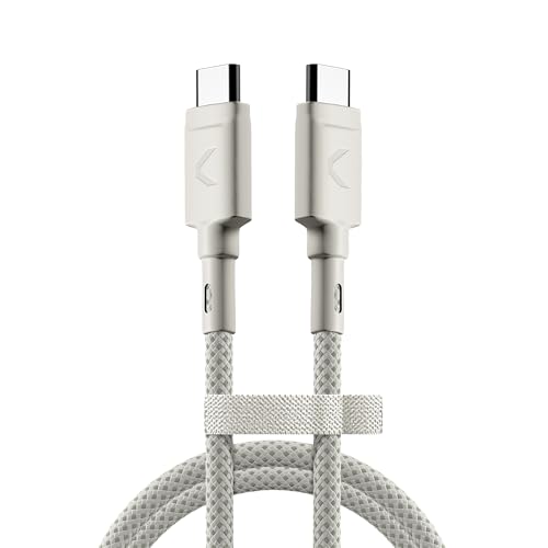 CLEMM USB C to USB C Cable 60W 3.9ft, Fast Charging Nylon Braided Type C Charger Cord, USB 3.2 Long Lifespan, Compatible with iPhone 17/16/15, Samsung Galaxy S25/S24, iPad Pro, MacBook Pro, Light Gray - color: Light Gray, size: 3.9ft, style: USB-C to USB-