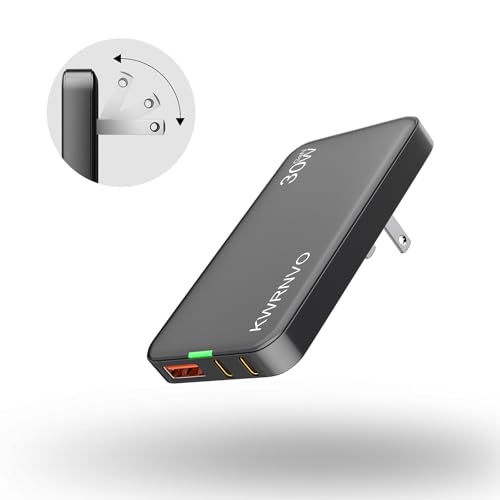 Ultra-Slim Flat USB Wall Charger with Multi Ports for Phones & Tablets 30W GaN 3-Port Fast Charging with 2 Type-C & 1USB-A Port for iPhone17/16/15/14/13/12/11/Pro Max/XS/XR/8/7 Grey - color: Grey, size: 30W
