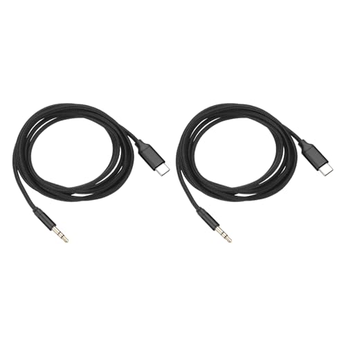 DMiotech 2Pcs USB C to Aux Type C Male to 3.5mm Male Jack Adapter Audio Cable Aluminum Alloy Housing Nylon Braided Audio Aux for Phone Car Speaker 1M/3.3Ft Black - color: Black, size: 1M/3.3Ft