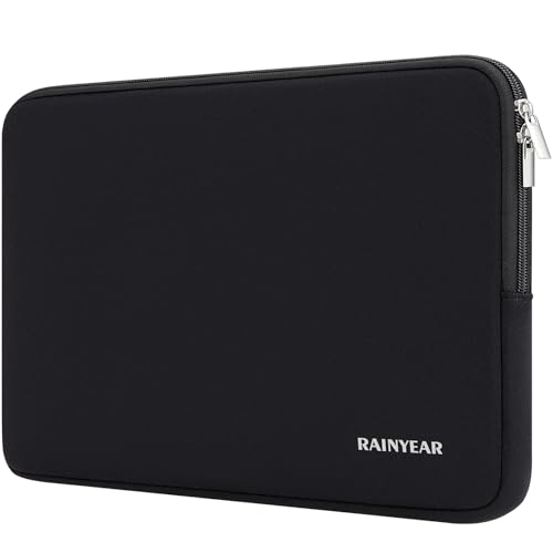 RAINYEAR 14 inch Laptop Sleeve Case Soft Padded Carrying Bag, Black | Protective Soft Lining Padded Computer Zipper Carrying Cover Bag Compatible with 14 Inch Laptop Computer PC Notebook - color: Black, size: 14 Inch