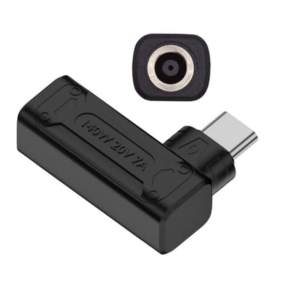140W 100W DC Jack 6.0x1.4mm Input to USB-C Type-C Angled 90 Degree Power Plug Charge Adapter for Laptop Phone - style: 6.0x1.4mm 140W